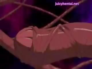Hentai honey gets all holes pounded by tentacles