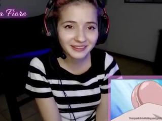 18yo youtuber gets randy watching hentai during the stream and masturbates - Emma Fiore