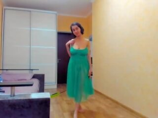 Groovy Myla Angel in green transparent dress&excl;